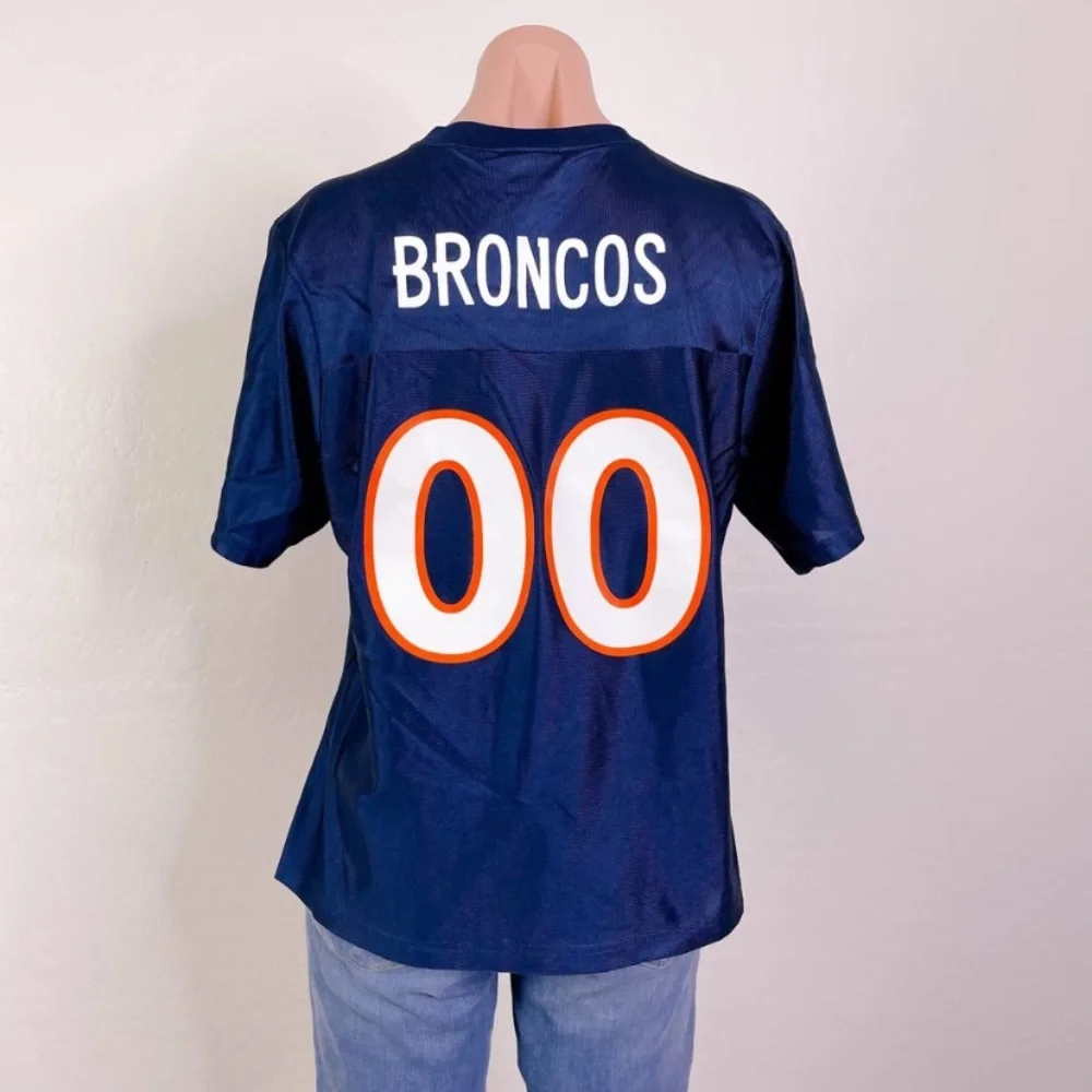 Denver Broncos NFL Team Apparel Womens Navy V-Neck 00 Short Sleeve Jerse… - Picture 5 of 7